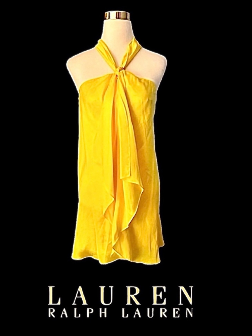☀️ 100% Silk LRL Halter Dress